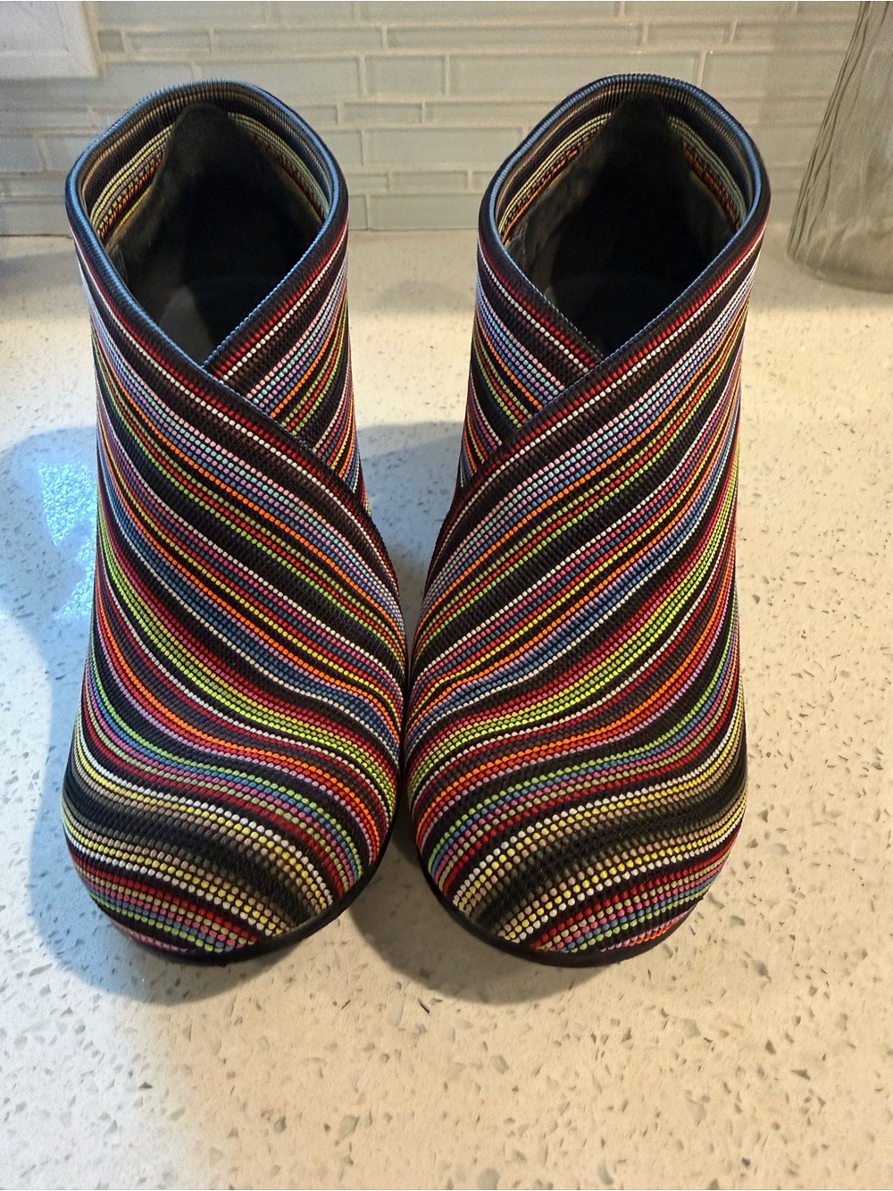 United Nude Multicolor Striped Ankle Booties